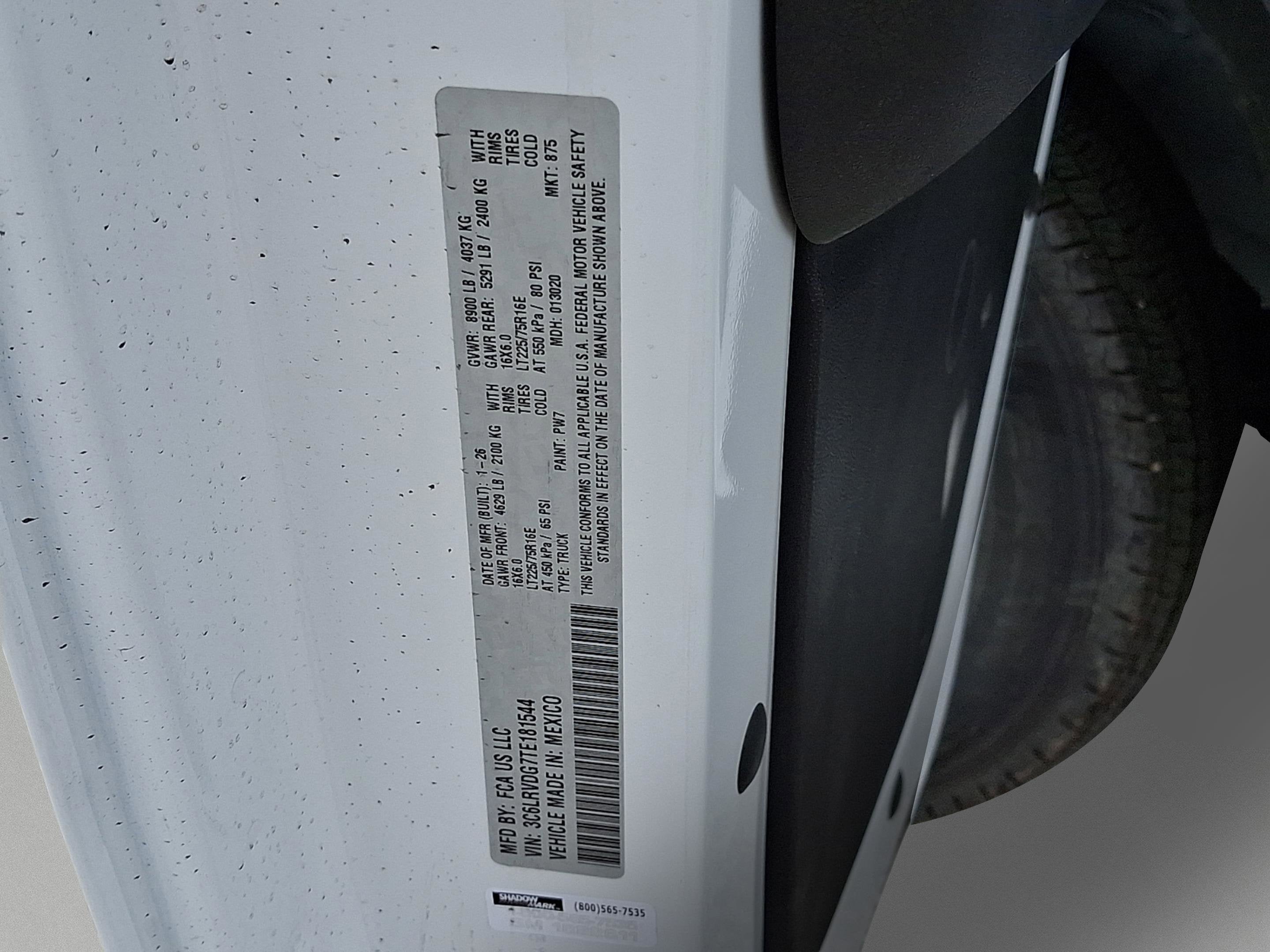 2026 RAM Ram ProMaster RAM PROMASTER 2500 TRADESMAN CARGO VAN HIGH ROOF 159' WB