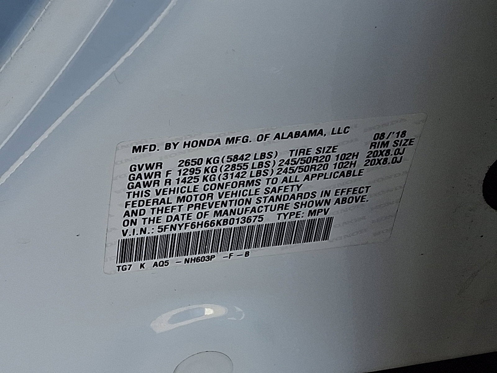 2019 Honda Pilot Touring