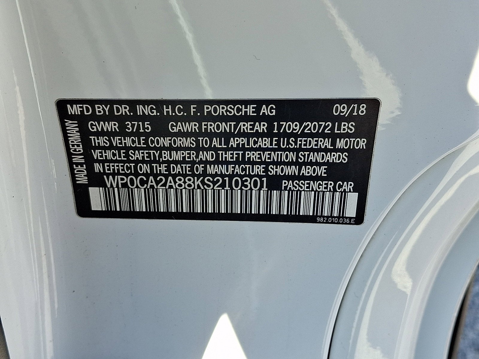 2019 Porsche 718 Boxster Base